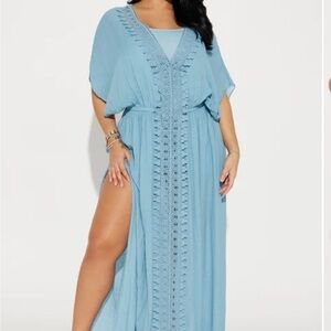 Skylar Kaftan Maxi Dress - Light Blue XL